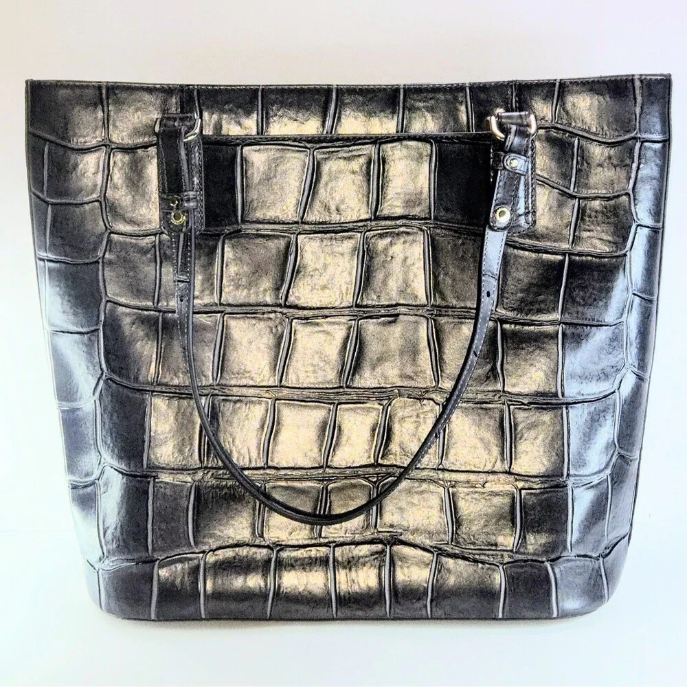 BRAHMIN Bag Ezra Nocturnal Lysander Grey/Purplish Tote Leather AUTHENTIC NEW
